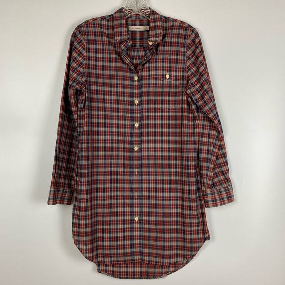 Dr Martens Men’s Red Plaid Cotton Button Down Shirt Size Small - Picture 3 of 13